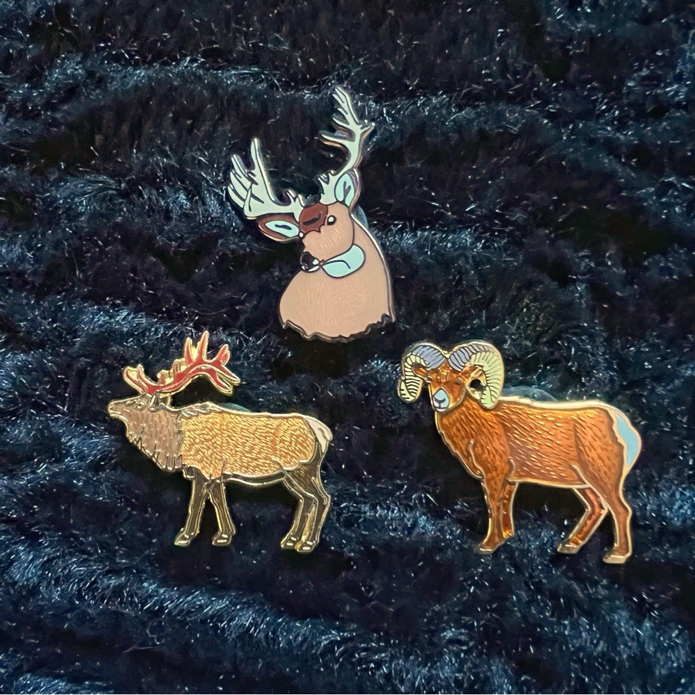 ⭐️SET OF 3⭐️ Big Horn Sheep // Elk // Deer Enamel Pins